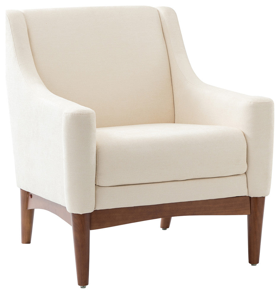 34.2" Comfy Living Room Armchair With Sloped Arms, Ivory