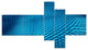 Wavy Blue Prickly Design, Abstract Canvas Art Print, 60"x32", 5 panels