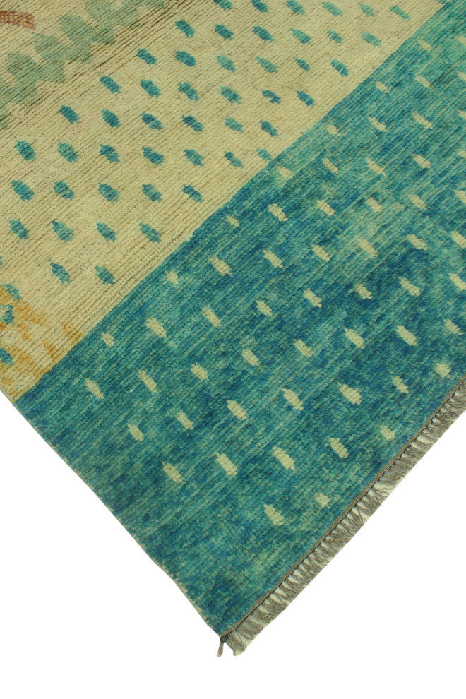 Fine Vintage Distressed Clayson Ivory/Blue Rug, 3'11x5'11