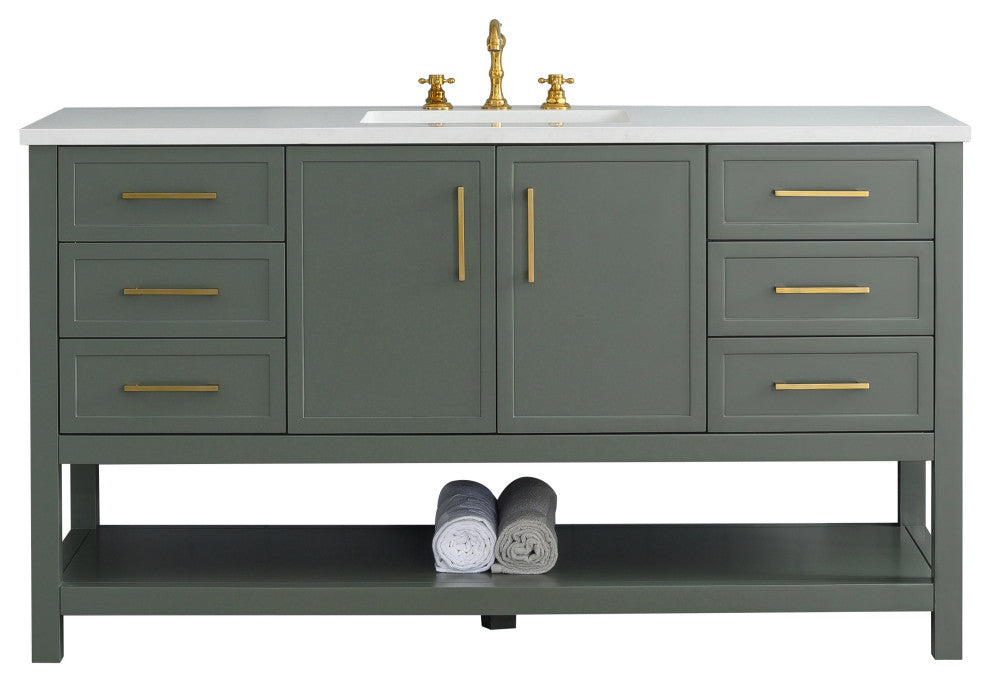Arlo 60" Bathroom Vanity, Vintage Green