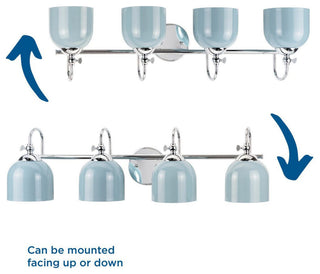 Dalton Collection 4-Light Polished Chrome Metal Shade Bath Vanity Light