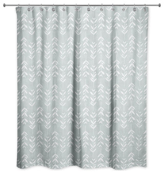 Soft Blue Vine Pattern 71x74 Shower Curtain