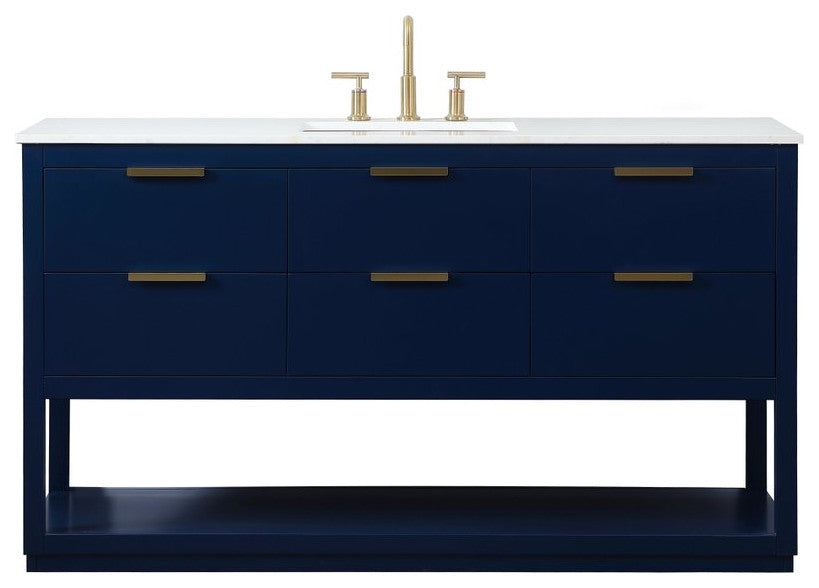 Louie 60" Single Bathroom Vanity, Blue