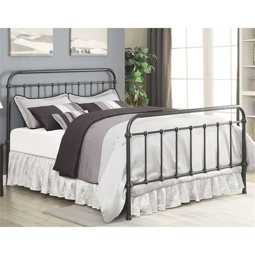Coaster Livingston Traditional Metal California King Spindle Bed in Dark Bronze