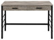 Built-in USB Port Writing Desk, Light Weathered Oak and Black
