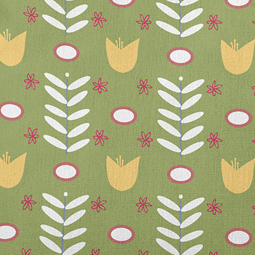 Spring Garden Polyester Indoor/Outdoor Pillow, Apple Green, 20"x20"