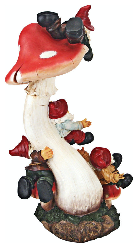 Mushroom Madness Garden Gnome Statue