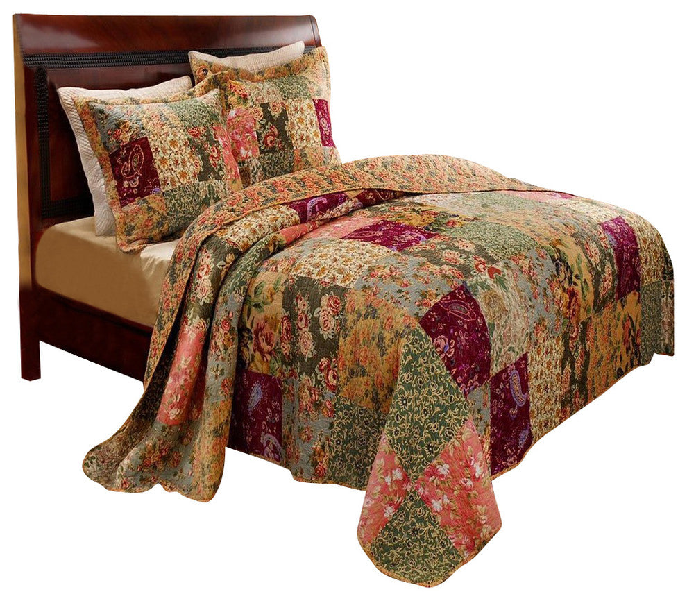 Greenland Home Antique Chic Bedspread Set, 3-Piece Queen