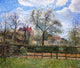 Camille Pissarro Pear Tress in Bloom  Eragny  Morning Gallery Wrapped Canvas