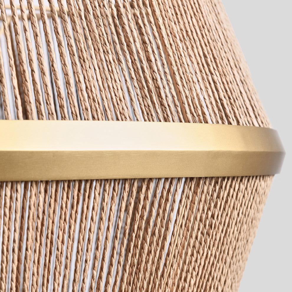 Wendy 6-Light Iron and Rattan Chandelier