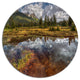 Shallow Lake Under Cloudy Sky, Landscape Art Disc Metal Wall Art, 11"