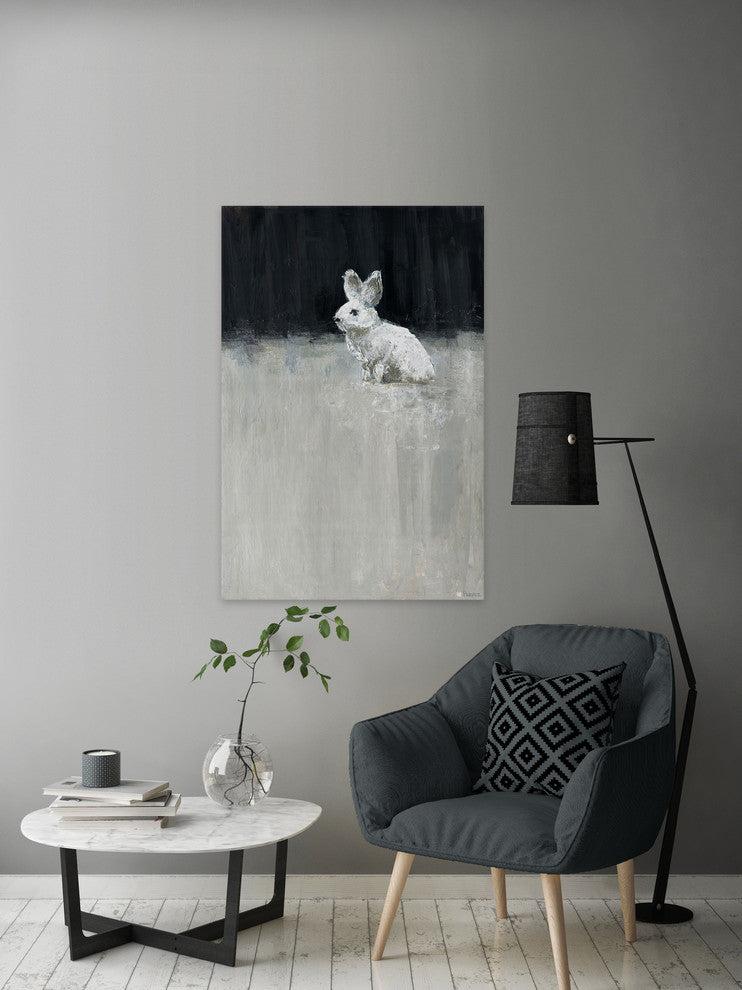 "Lonely Little Bunny" Painting Print on Wrapped Canvas, 40"x60"