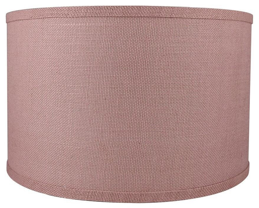 Classic Drum Burlap Lampshades, Dusty Rose, 16"