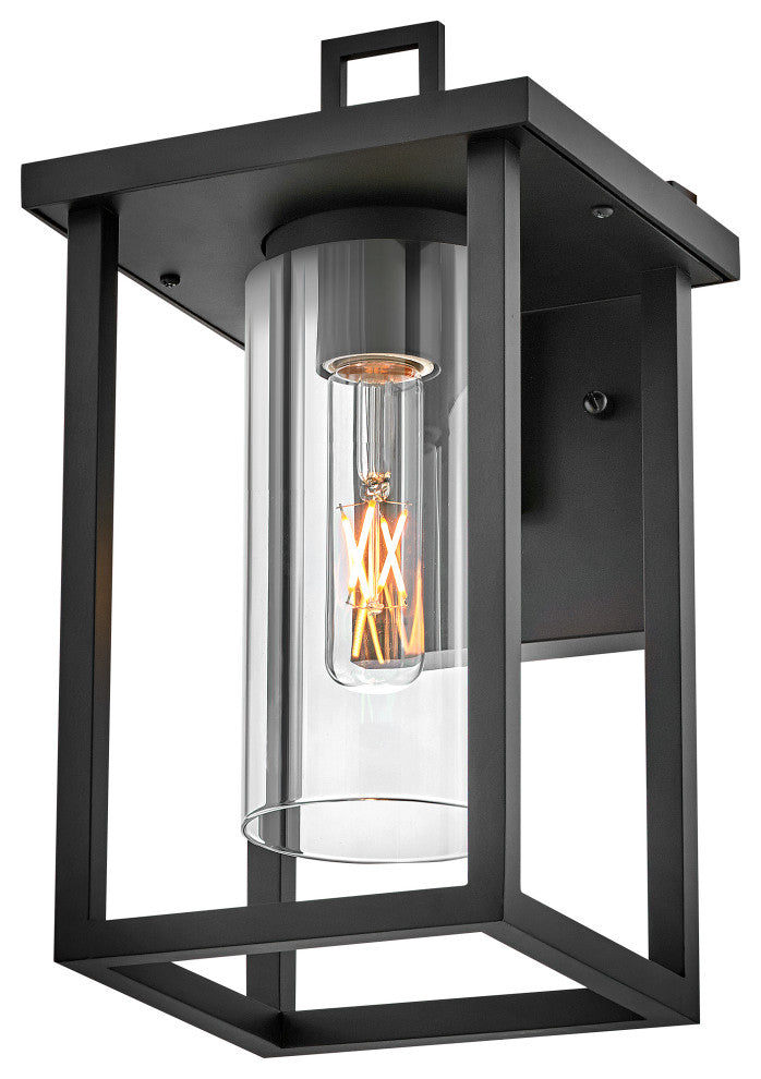 Lark Mateo 13" Small Outdoor Wall Mount Lantern, Black
