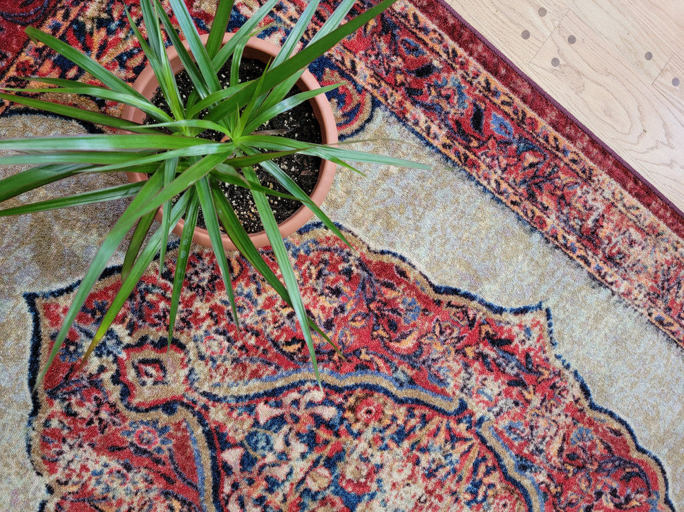 Jules + Cole Camilla Premium Area Rug | Traditional/Persian/Boho, Red, Indoor, Fall Harvest, 4'x5' Rectangle