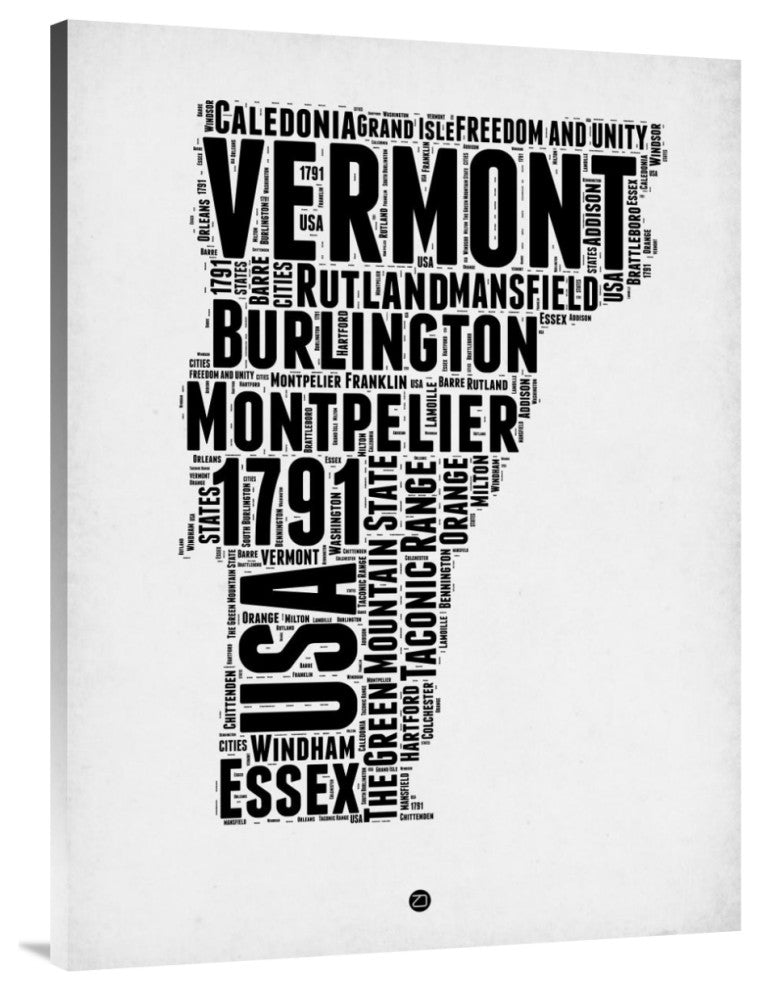 "Vermont Word Cloud 2" Fine Art Print