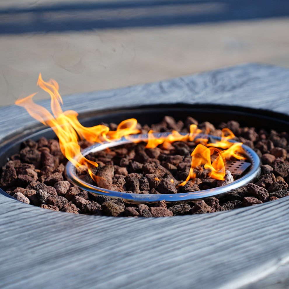 Tree Stump Shape Fire Pit Table With Rain Cover