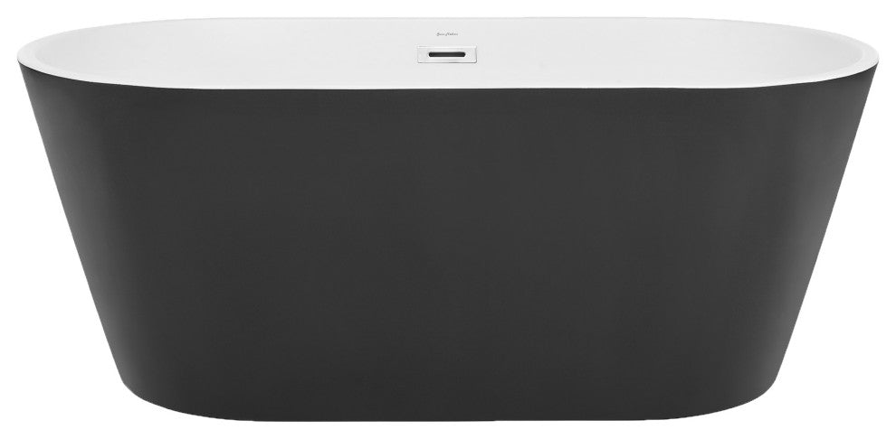 Claire 60" Freestanding Bathtub Matte Black and Matte White