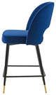 Counter Stool Chair, Velvet, Metal, Blue Navy, Modern, Bar Pub Bistro Restaurant