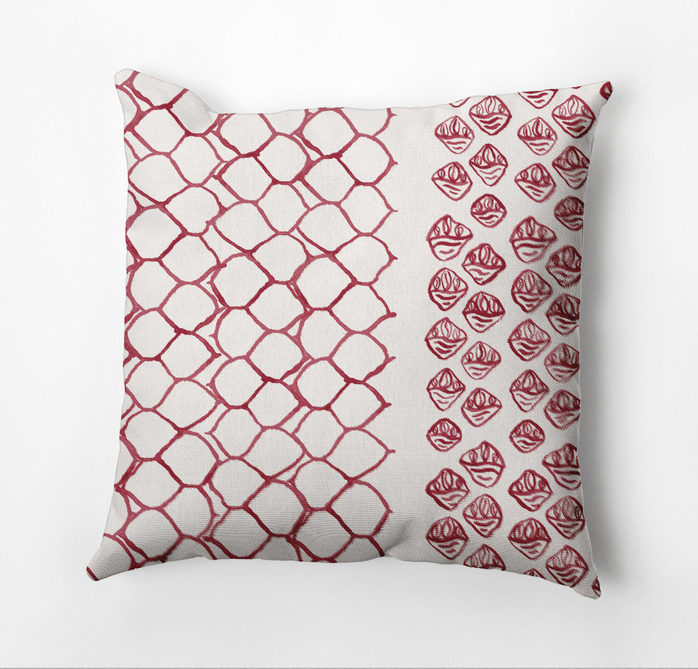 Honeycomb Split Rug Pillow, Red, 20"x20"