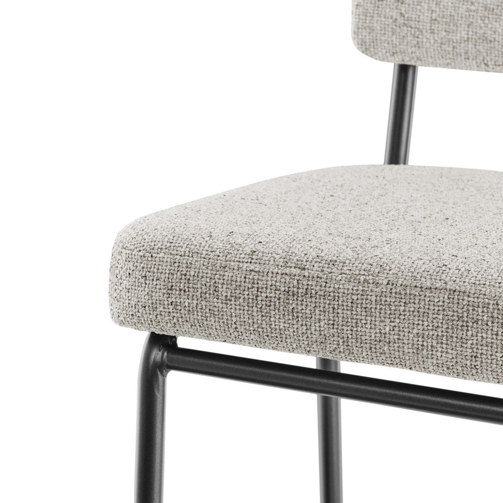 Zander Counter Stool, Pebbled Cream, Fabric