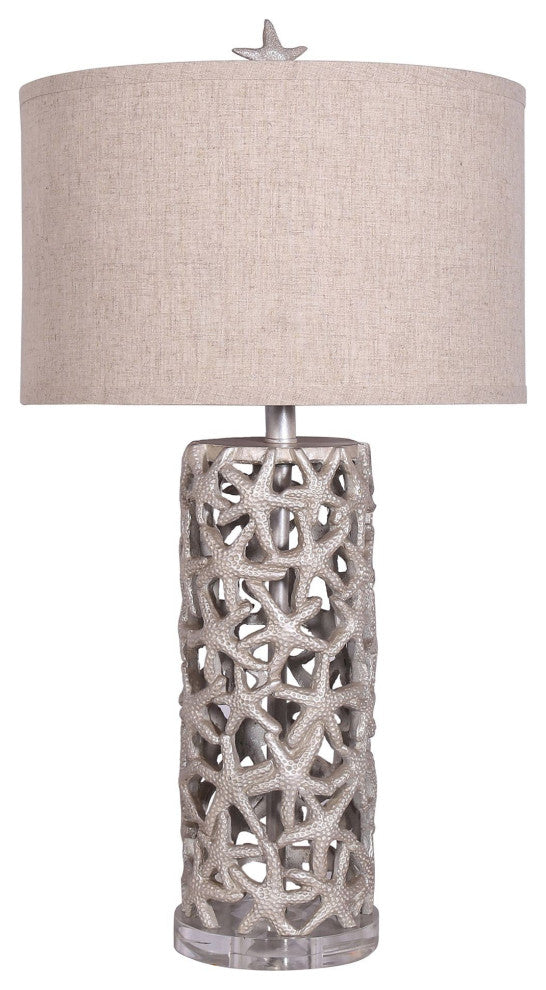 Set of 2 Beige Starfish Network Table Lamps