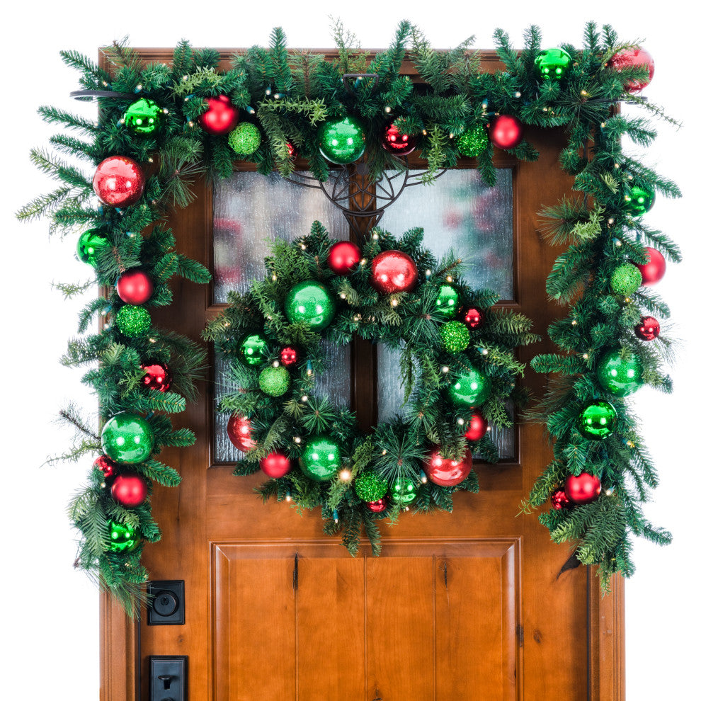 24" Lighted Christmas Wreath, Christmas Cheer