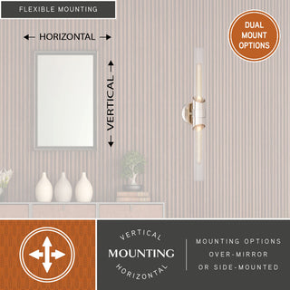 Webster 2 Light Nickel Bathroom Vanity Wall Sconce Fixture Clear Glass