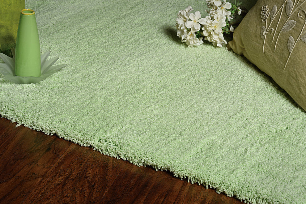 KAS Bliss 1578 Spearmint Green Shag Area Rug, 8' Round