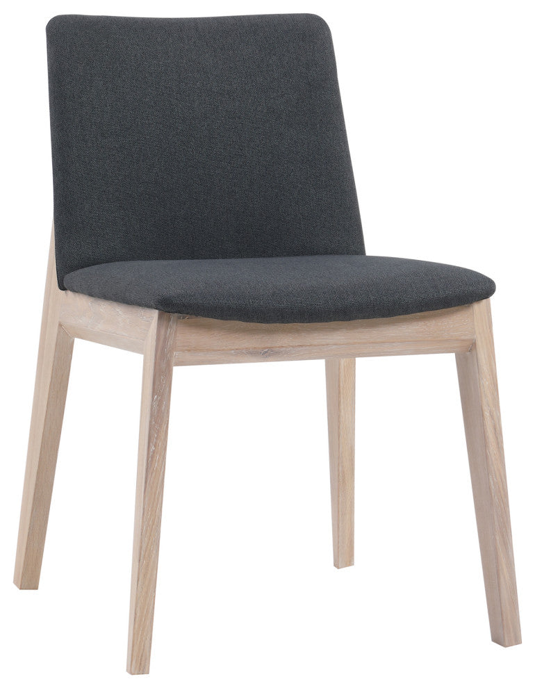 Mid - Century Modern Deco Oak Dining Chair Dark Grey - M2 - Grey