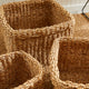 Set of 3 Woven Sea Grass Storage Baskets Square 17 14 11 in Natural Spa Towel