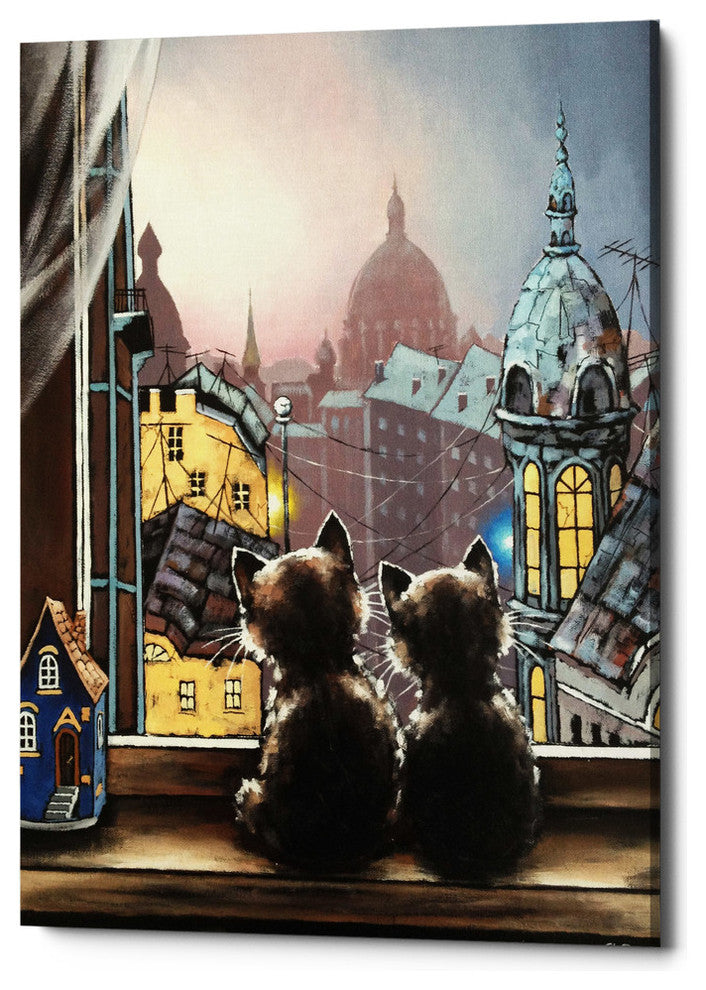 Epic Graffiti "Romantics" by Alexander Gunin, Giclee Canvas Wall Art, 26"x40"
