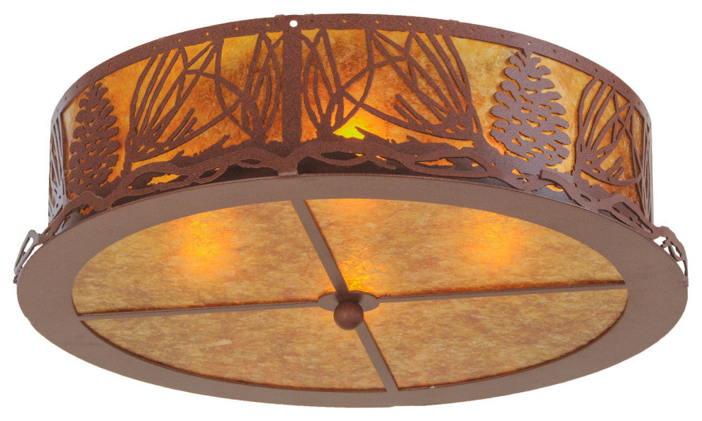 22 Wide Mountain Pine Flushmount