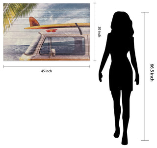 "Beach Bound" Wall Art Giclee Printed On Solid Fir Wood Planks