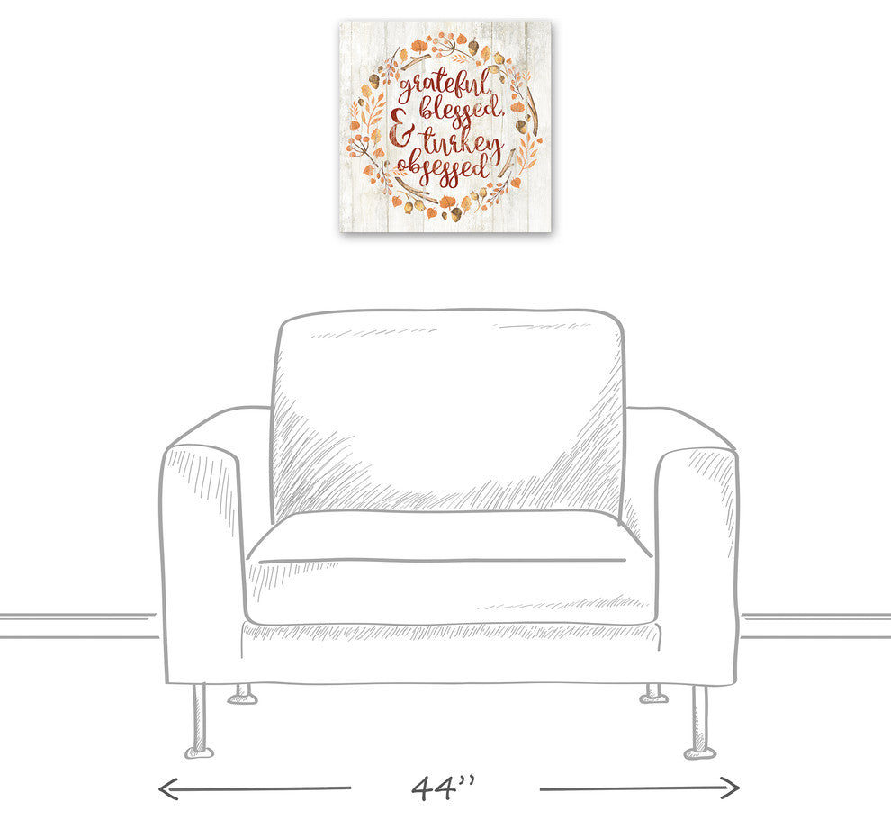 Grateful, Blessed & Turkey Obsessed Print on Canvas