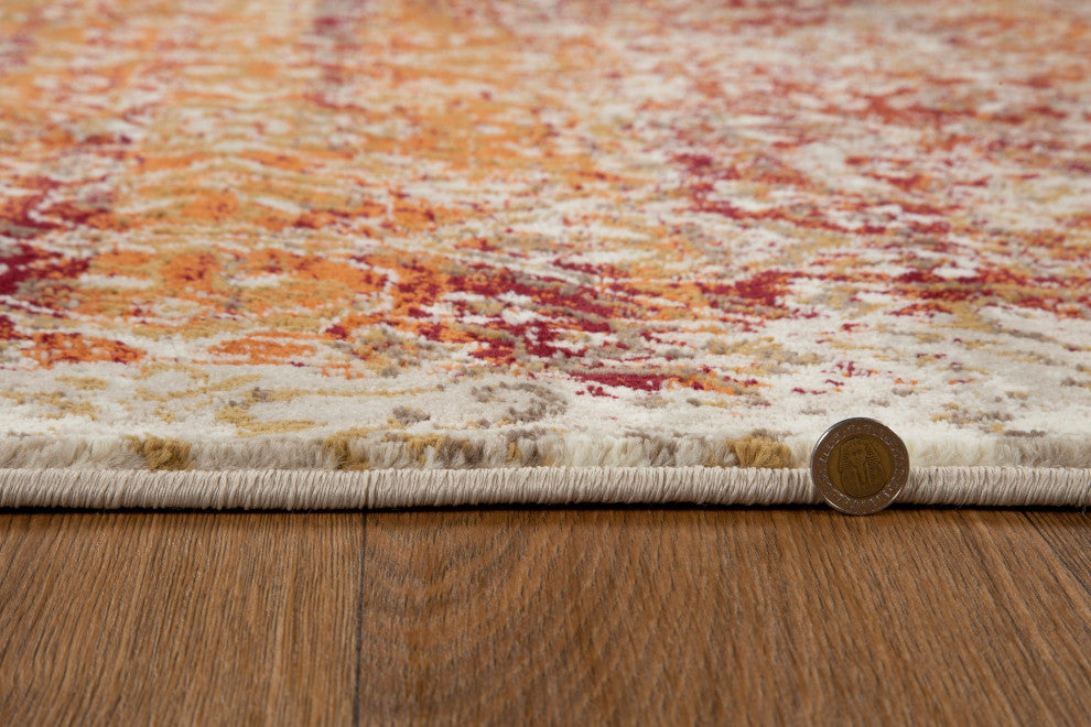 Heritage Anna Distressed Moroccan Area Rug, Ivory/Rust, 2'2 X 7'11 Runner