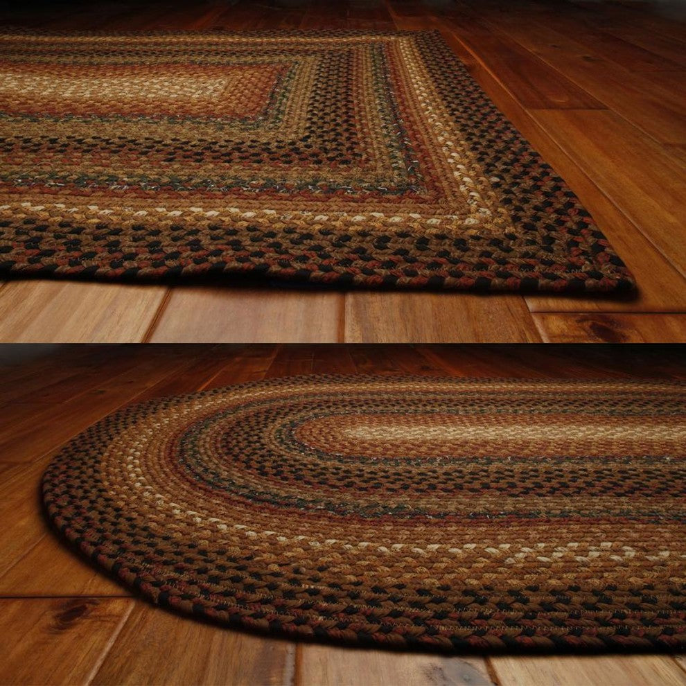 Homespice Decor Peppercorn Cotton Braided Rug, Gold, 8'x10', Rectangle