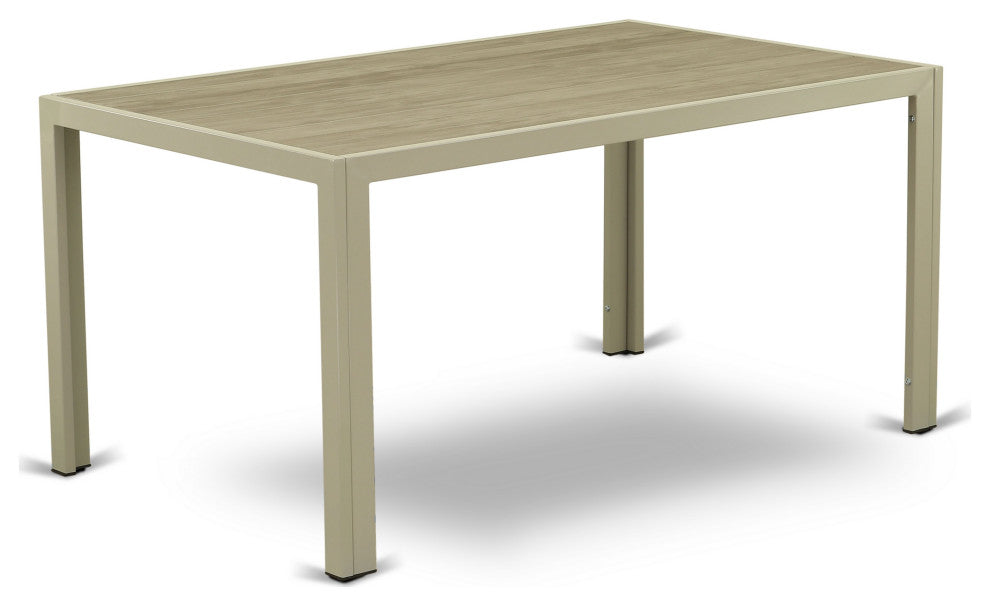 Jubi Patio Table With Glass Top, Natural Linen Wicker