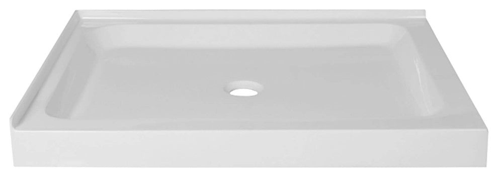 Fine Fixtures Double Threshold Acrylic Shower Base, 48 X 36, Left Hand