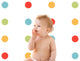 Polka Dot Fabric Wall Decals, Set of 48, 4" Polka Dots, Rainbow