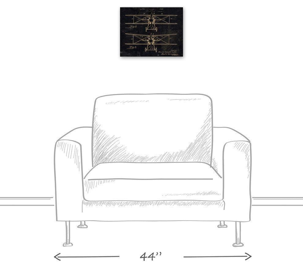 Vintage Airplane Patent Print on Canvas