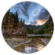 Peaceful Evening At Mountain Creek, Landscape Disc Metal Artwork, 11"