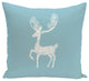 Deer Crossing, Decorative Holiday Animal Print Pillow, Light Blue, 16"x16"