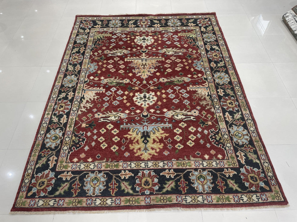 Red Traditional All Over Sultanabad Area Rug