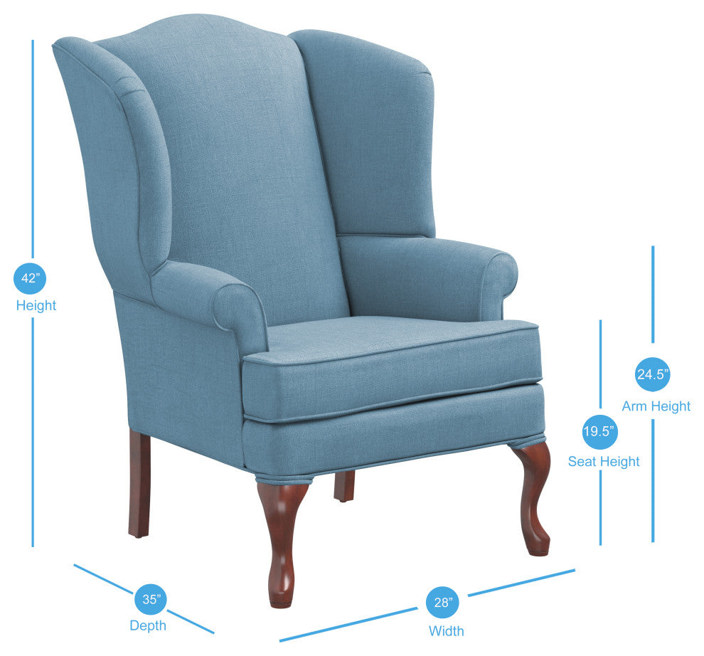 Erin Wingback Chair, Blue