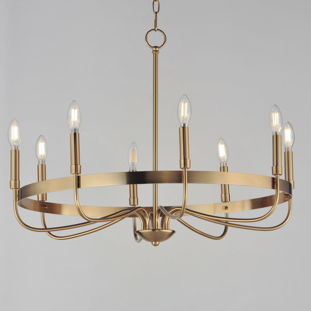 Maxim 14498 Frankie 8 Light 29"W Taper Candle Style Chandelier - Heritage