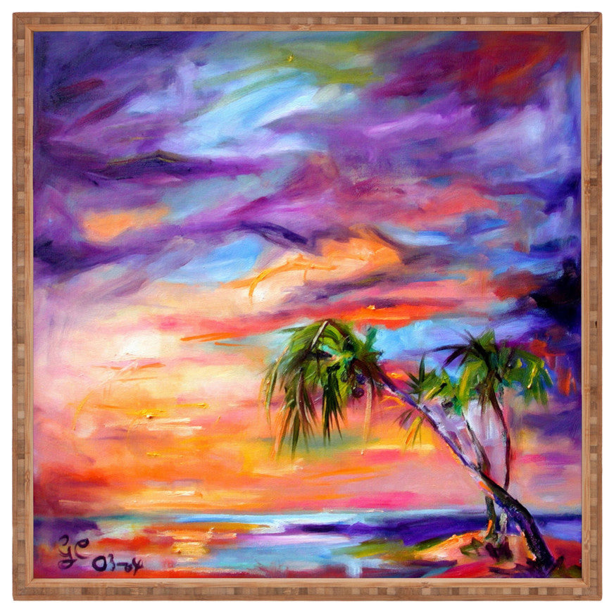 Ginette Fine Art Florida Palms Beach Square Tray