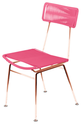 Hapi Indoor/Outdoor Handmade Dining Chair, Pink on Copper