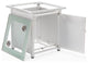 LeisureMod Walbrooke Square Fire Pit Table and Tank Holder, White