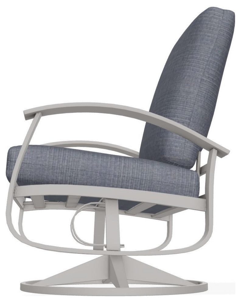 Belle Isle Cushion Outdoor Swivel Rocker, Proven Denim/Warm Gray